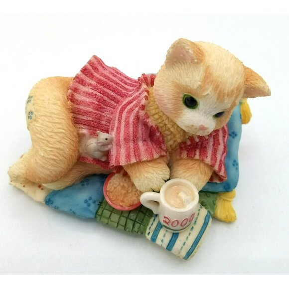 Calico Kittens Creature Comforts 2000 Vintage Enesco Figurine 720755 2.5 Inches - Picture 4 of 14
